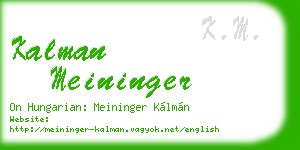 kalman meininger business card